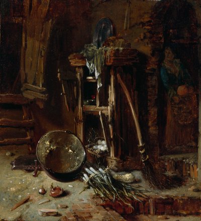 A Kitchen Corner by Willem Kalf